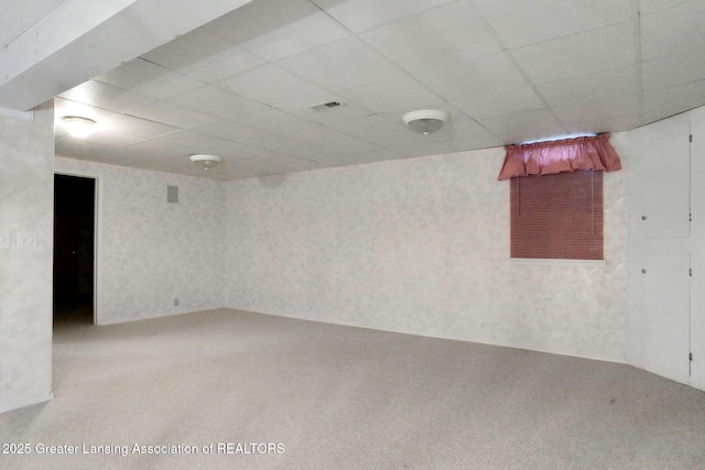 1621 Willow Creek Dr, Lansing, MI 48917 - finished below grade area with carpet and a paneled ceiling