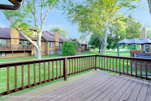 1621 Willow Creek Dr, Lansing, MI 48917 - deck featuring a residential view and a lawn