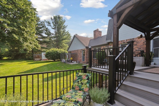 9303 Blueberry Ct, Howell, MI 48843 - deck featuring a yard