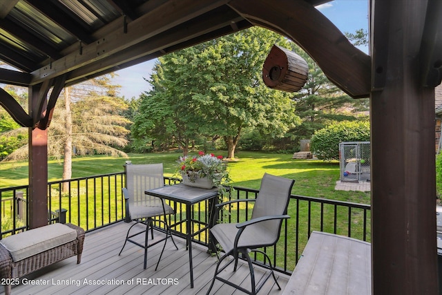 9303 Blueberry Ct, Howell, MI 48843 - wooden terrace featuring a yard