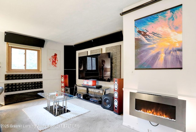 2315 Hamilton Rd, Okemos, MI 48864 - living area with a glass covered fireplace and carpet floors