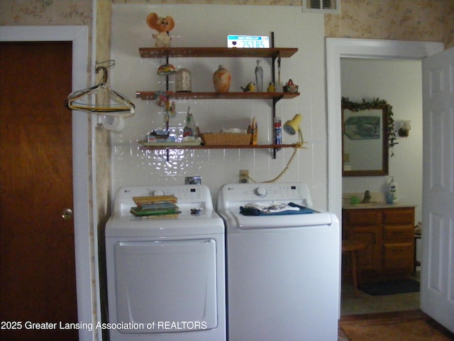1002 Water St, Eaton Rapids, MI 48827 - washroom with separate washer and dryer