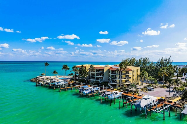 water view with a dock