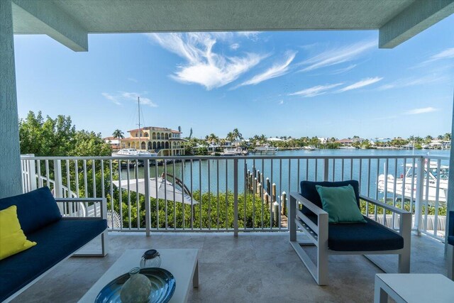 balcony with a water view