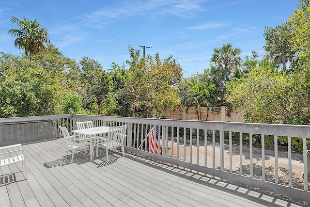 deck featuring outdoor dining space