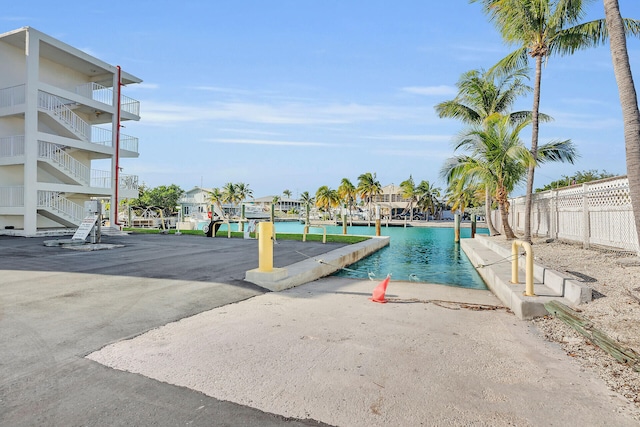 exterior space featuring a boat dock