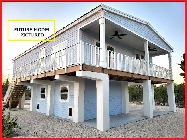 231 Pelican Ln, Big Pine, FL 33043 - exterior space featuring a patio, stairs, and ceiling fan