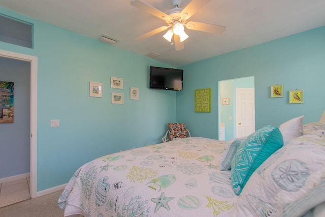 461 3rd St, Key Colony, FL 33051 - carpeted bedroom with ceiling fan and baseboards