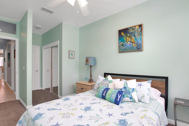 461 3rd St, Key Colony, FL 33051 - carpeted bedroom featuring a ceiling fan, baseboards, and a closet