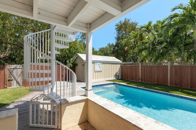 1613 Bahama Dr, Key West, FL 33040 - view of swimming pool featuring a fenced backyard and stairway