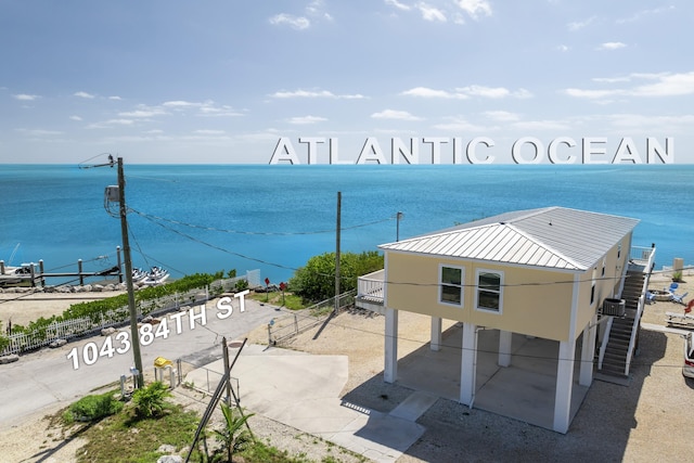 property view of water with fence