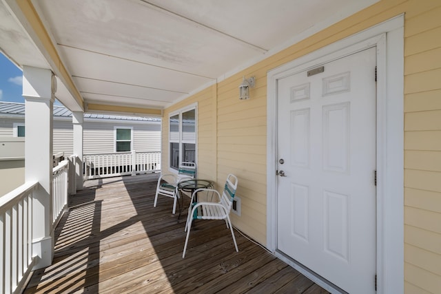 wooden deck with covered porch