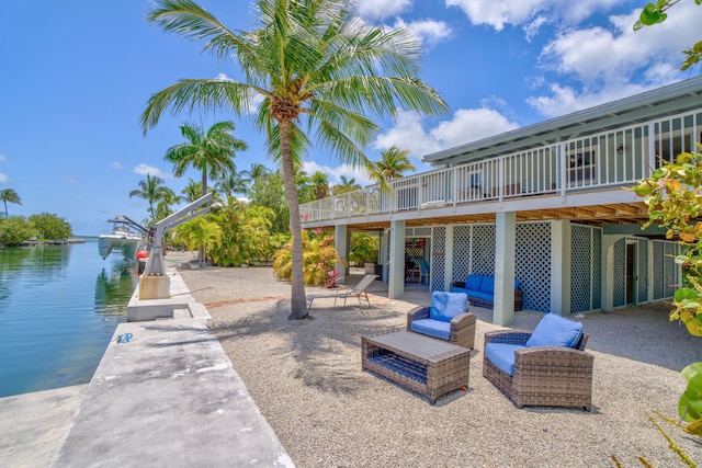 17126 Wahoo Ln, Sugarloaf, FL 33042 - view of patio with a boat dock and a deck with water view