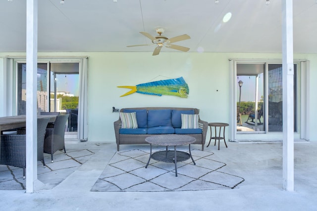 view of patio with ceiling fan