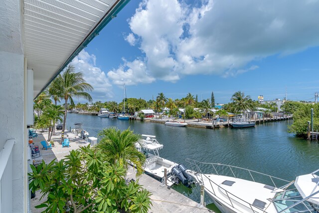 view of water feature featuring a boat dock