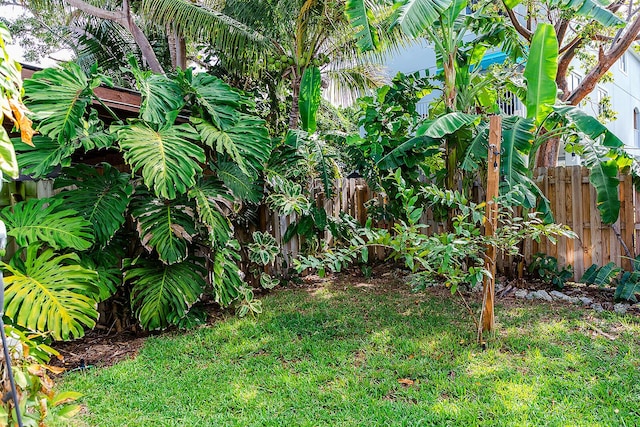 view of yard featuring fence