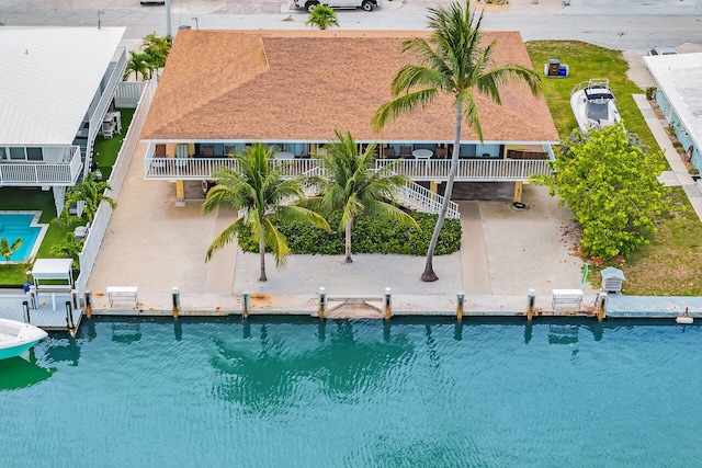 501 9th St, Key Colony, FL 33051 - swimming pool featuring a boat dock