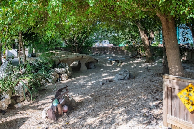 view of yard with fence