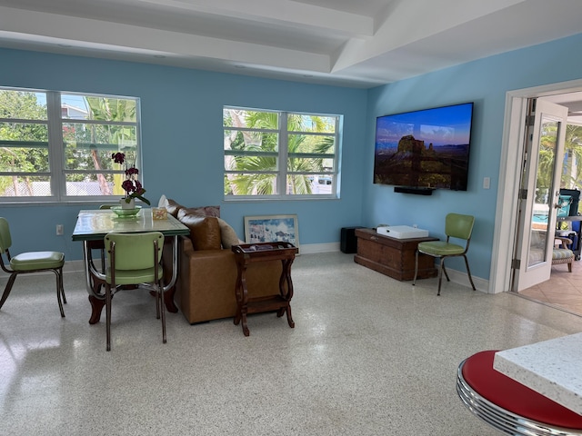 living room with baseboards