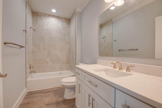 622 Diane Ave, Little Torch, FL 33042 - bathroom with vanity, wood finished floors,  shower combination, and recessed lighting