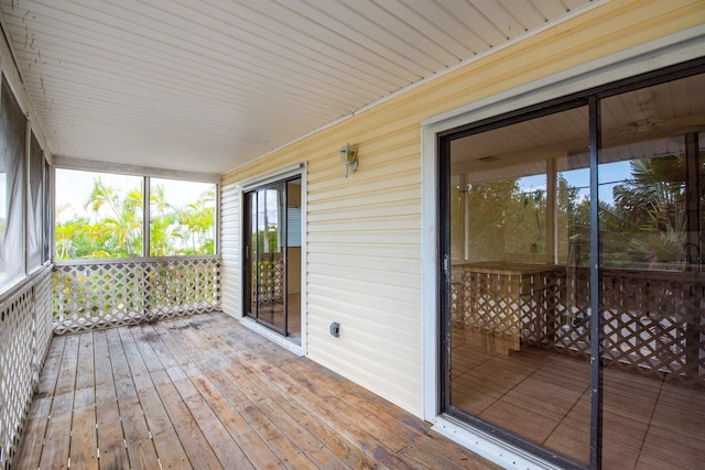 view of unfurnished sunroom