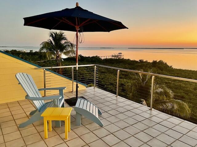 balcony with a water view