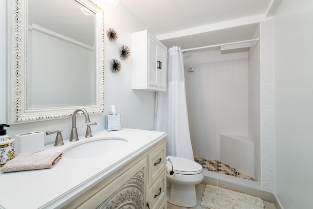 661 12th St, Key Colony, FL 33051 - bathroom featuring a shower stall, toilet, and vanity