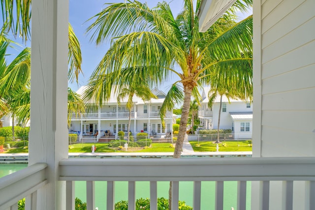 balcony with a residential view