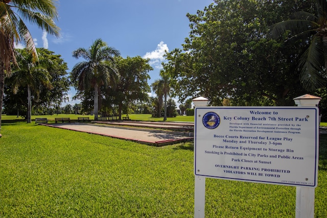8 Sadowski Cswy, Key Colony, FL 33051 - surrounding community featuring a bocce ball area and a yard