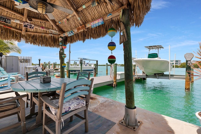 8 Sadowski Cswy, Key Colony, FL 33051 - dock with boat lift, a water view, and a gazebo