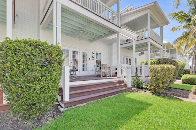 12399 Overseas Hwy Unit 12, Marathon, FL 33050 - back of property featuring a yard and french doors