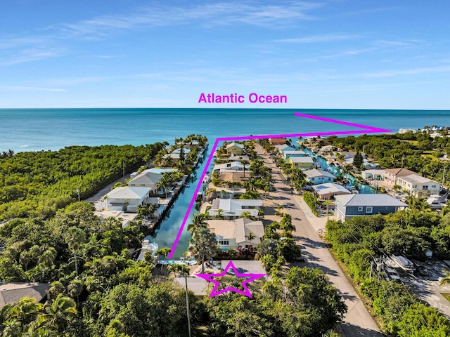 280 100th St, Ocean, Marathon, FL 33050 - drone / aerial view featuring a water view and a residential view