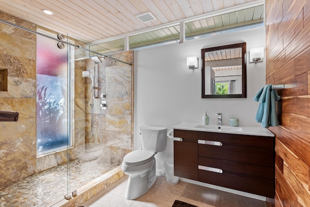 280 100th St, Ocean, Marathon, FL 33050 - bathroom featuring tile patterned flooring, a healthy amount of sunlight, toilet, and a shower stall
