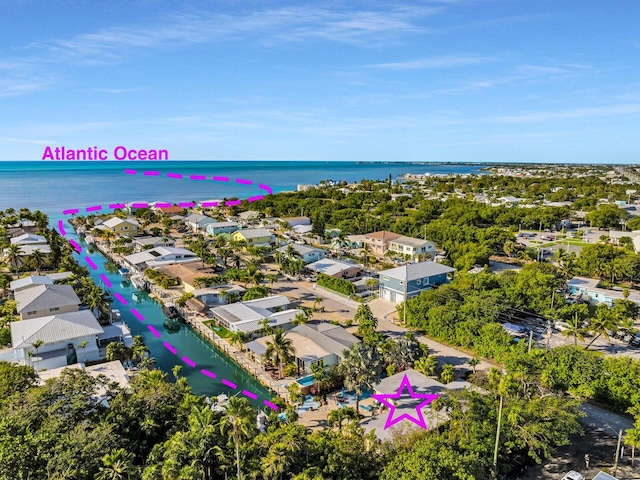 280 100th St, Ocean, Marathon, FL 33050 - bird's eye view with a water view and a residential view