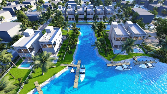 aerial view with a residential view