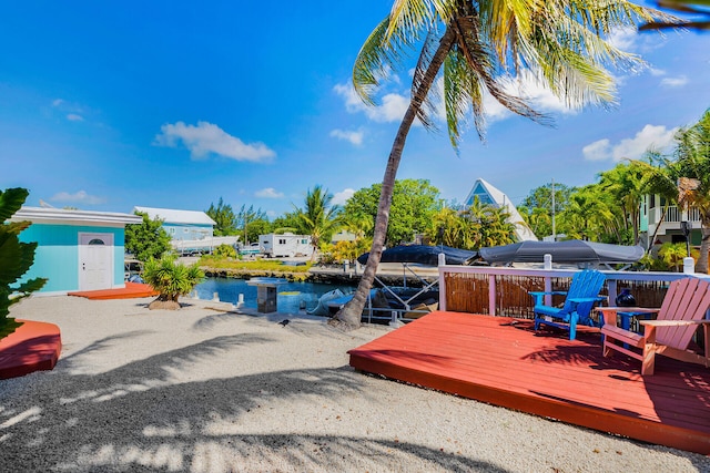 31034 Hollerich Dr, Big Pine, FL 33043 - exterior space featuring a water view and a boat dock