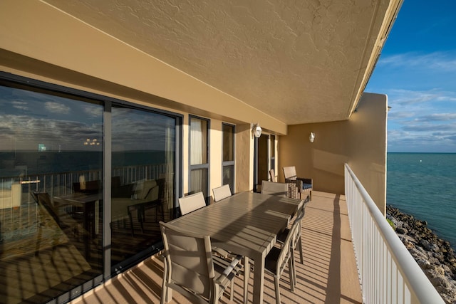 balcony with a water view