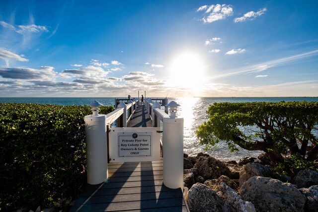 exterior space featuring a water view