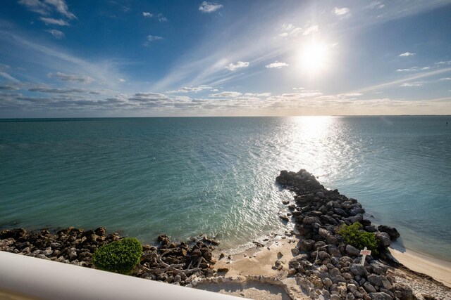 water view featuring a beach view