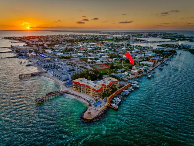 160 1st St, Key Colony, FL 33051 - aerial view at dusk of a water view