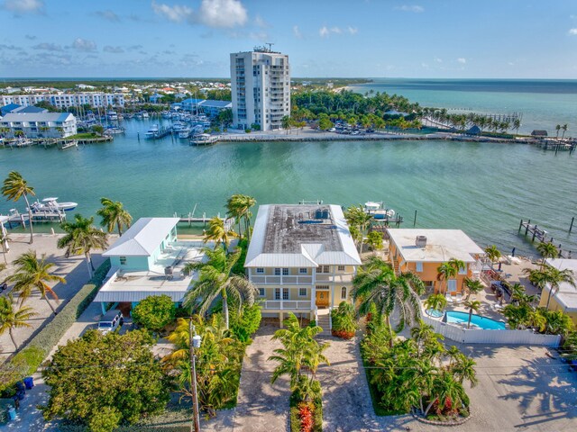160 1st St, Key Colony, FL 33051 - drone / aerial view of a large body of water and a pool area
