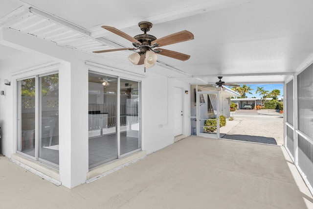 view of patio / terrace featuring ceiling fan