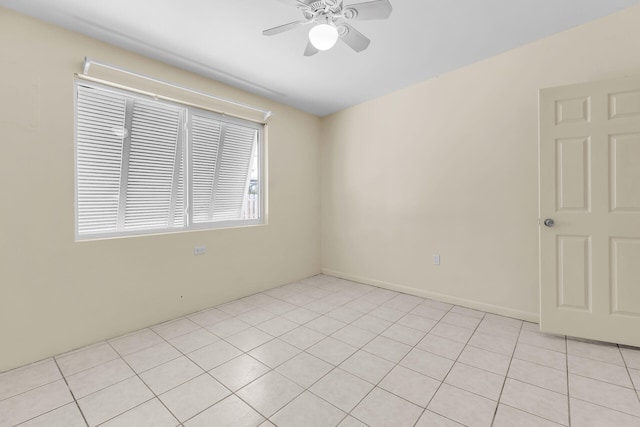 unfurnished room featuring ceiling fan