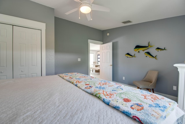 930 80th St, Marathon, FL 33050 - bedroom featuring a closet and a ceiling fan