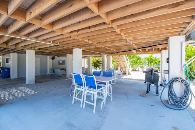 930 80th St, Marathon, FL 33050 - view of patio / terrace featuring stairway, outdoor dining space, and grilling area