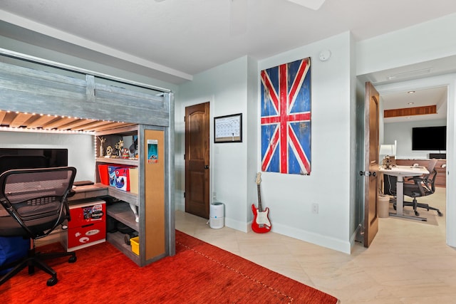 tiled office space with baseboards