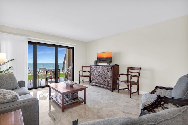 living room with baseboards
