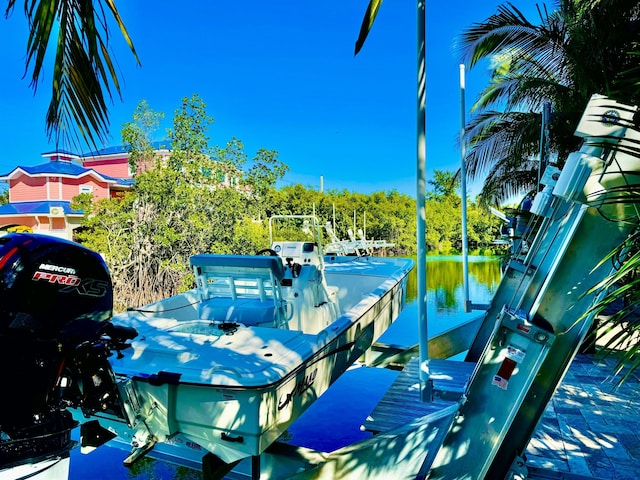 view of dock area