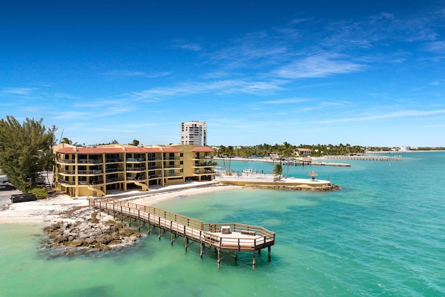 exterior space featuring a water view