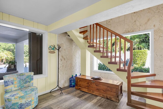 835 70th St, Gulf, Marathon, FL 33050 - staircase with wood finished floors